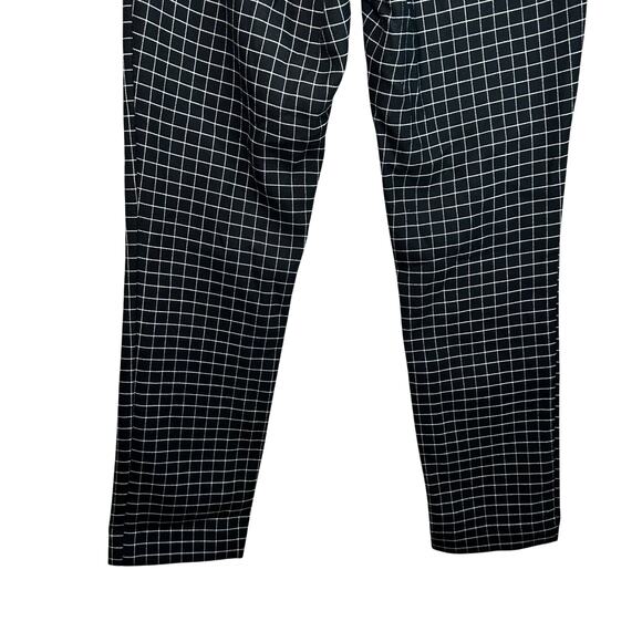 H&M Womens High Rise Check Print Cropped Trouser Pants Black White Size 8 Career - Picture 6 of 9
